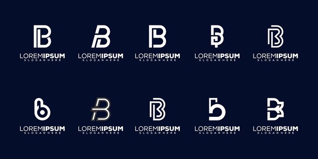 establecer diseño moderno del logotipo de la letra b