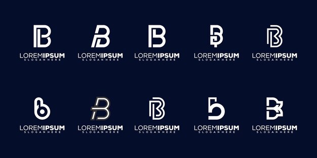 Vector establecer diseño moderno del logotipo de la letra b