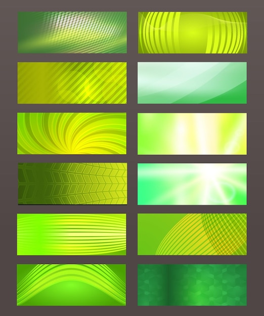 Establecer elemento de diseño de banner horizontal resplandor de fondo forma abstracta01