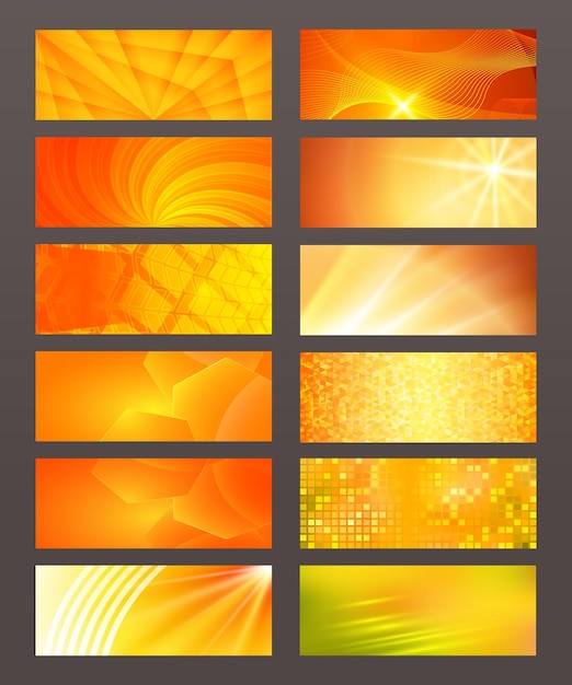 Establecer elemento de diseño de banner horizontal resplandor de fondo forma abstracta03