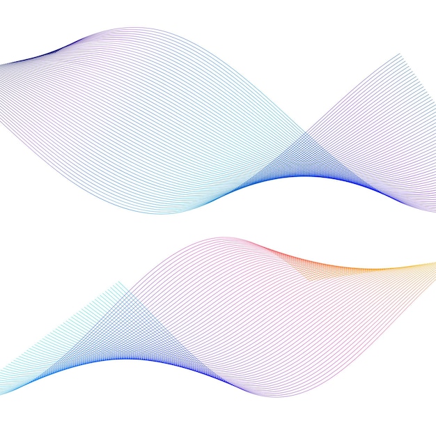 Establecer elementos de diseño de colores de líneas abstractas sobre fondo blanco de ondas Vector Ilustración eps 10 para grunge elegante tarjeta de visita imprimir folleto flyer banners cubrir libro etiqueta tela