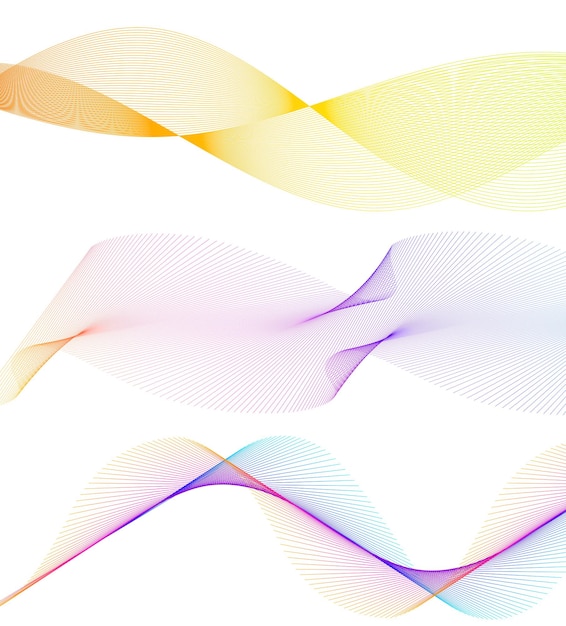 Establecer elementos de diseño de colores de líneas abstractas sobre fondo blanco de ondas Vector Ilustración eps 10 para grunge elegante tarjeta de visita imprimir folleto flyer banners cubrir libro etiqueta tela