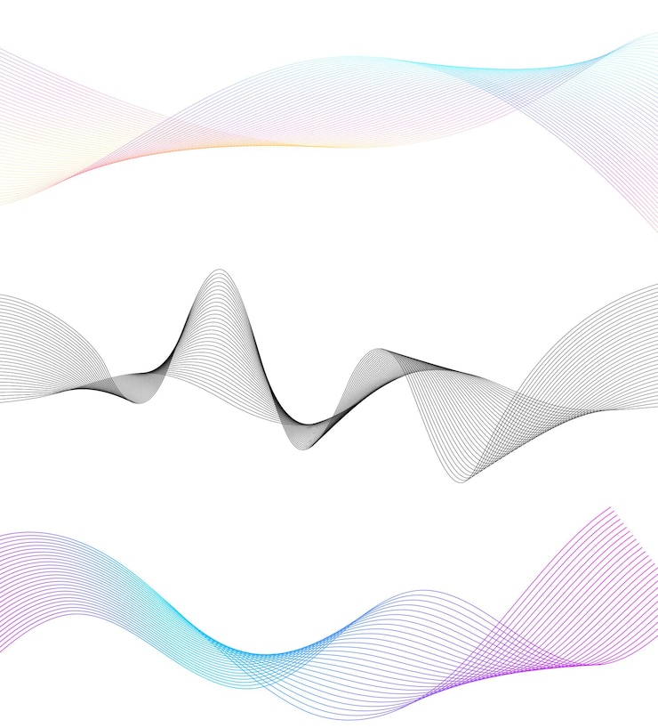 Vector establecer elementos de diseño de colores de líneas abstractas sobre fondo blanco de ondas vector ilustración eps 10 para grunge elegante tarjeta de visita imprimir folleto flyer banners cubrir libro etiqueta tela