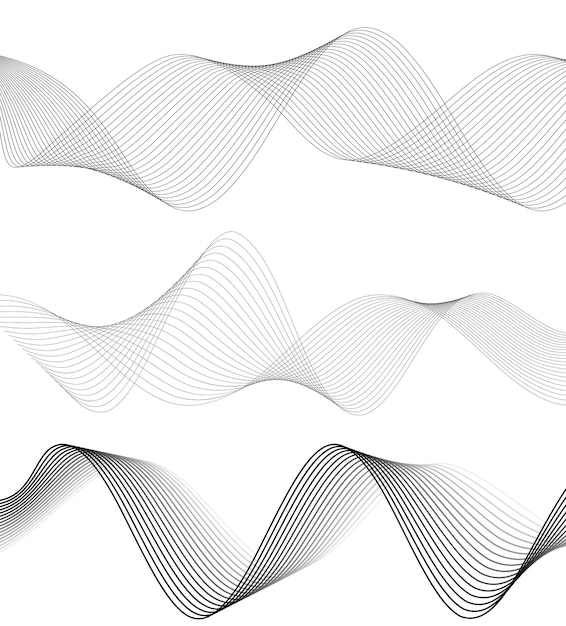 Establecer elementos de diseño de colores de líneas abstractas sobre fondo blanco de ondas Vector Ilustración eps 10 para grunge elegante tarjeta de visita imprimir folleto flyer banners cubrir libro etiqueta tela