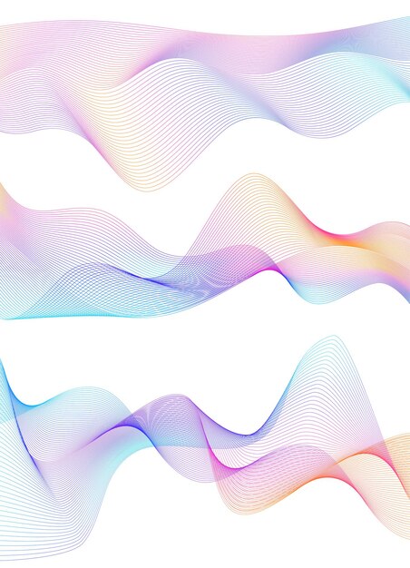 Establecer elementos de diseño de colores de líneas abstractas sobre fondo blanco de ondas Vector Ilustración eps 10 para grunge elegante tarjeta de visita imprimir folleto flyer banners cubrir libro etiqueta tela