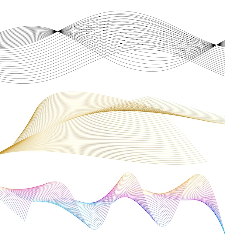 Vector establecer elementos de diseño de colores de líneas abstractas sobre fondo blanco de ondas vector ilustración eps 10 para grunge elegante tarjeta de visita imprimir folleto flyer banners cubrir libro etiqueta tela