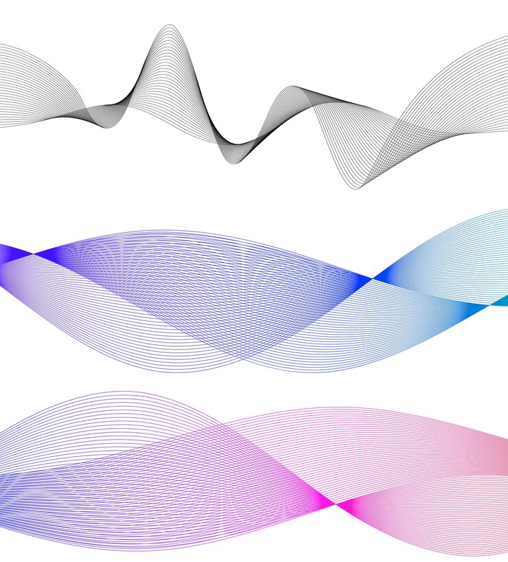 Vector establecer elementos de diseño de colores de líneas abstractas sobre fondo blanco de ondas vector ilustración eps 10 para grunge elegante tarjeta de visita imprimir folleto flyer banners cubrir libro etiqueta tela