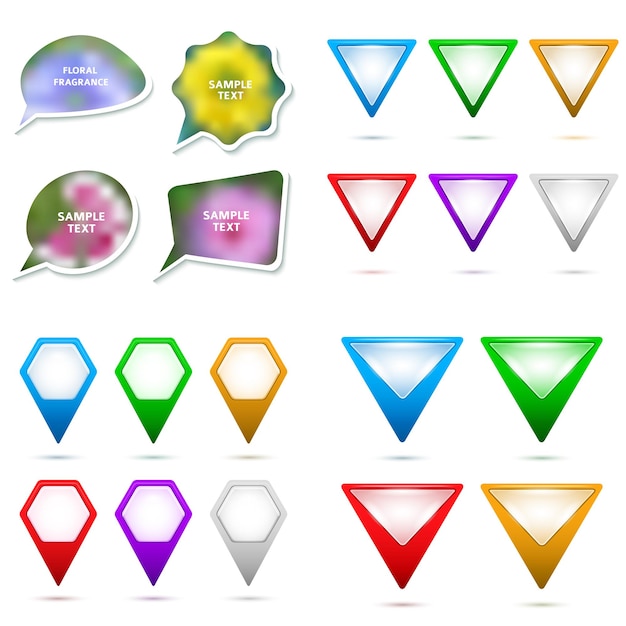 Establecer elementos de diseño símbolo signo sobre fondo blanco aislado01
