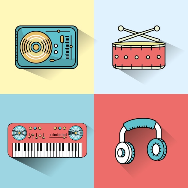 establecer elementos para escuchar y tocar música