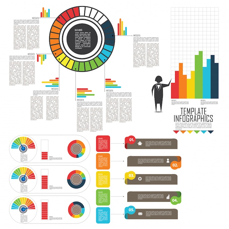 Vector establecer elementos para infografía