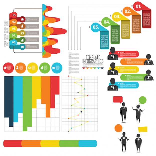 Vector establecer elementos para infografía