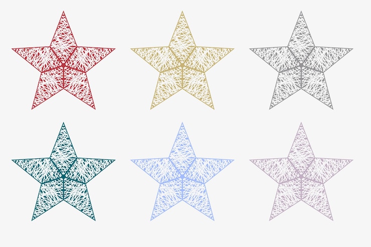 Establecer estrellas de año nuevo estrellas 2023