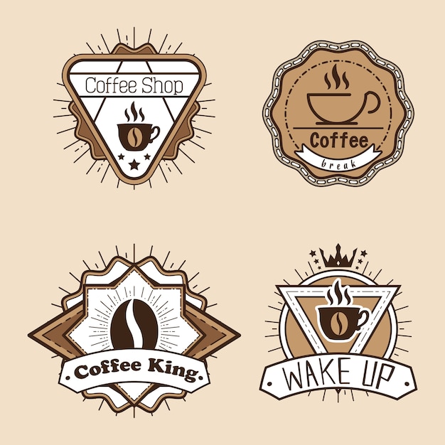 establecer etiquetas de café e insignias