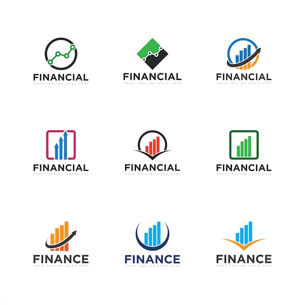 establecer finanzas logo e icono vector ilustración