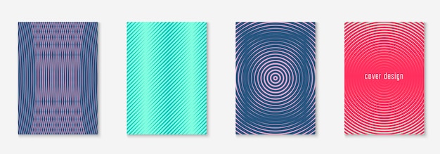 Establecer folleto como portada de moda minimalista Elemento geométrico de línea