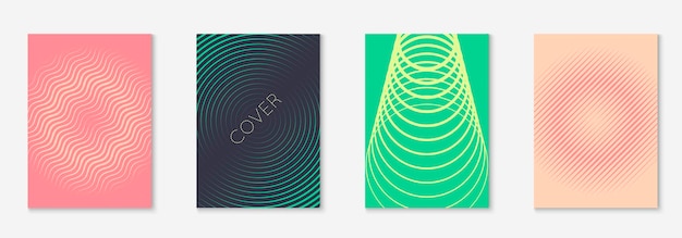 Establecer folleto como portada de moda minimalista Elemento geométrico de línea