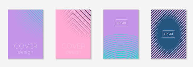 Establecer folleto como portada de moda minimalista Elemento geométrico de línea
