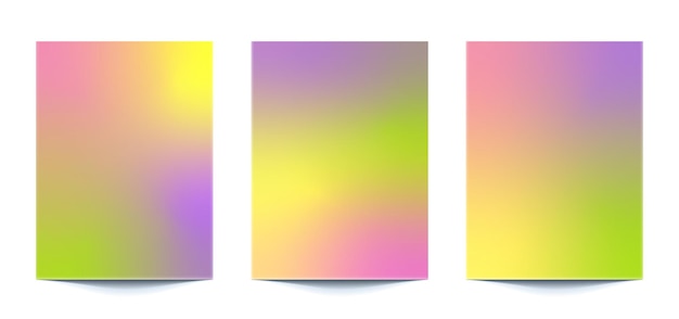establecer fondos abstractos de gradiente de varios colores de colores vibrantes con colores pastel
