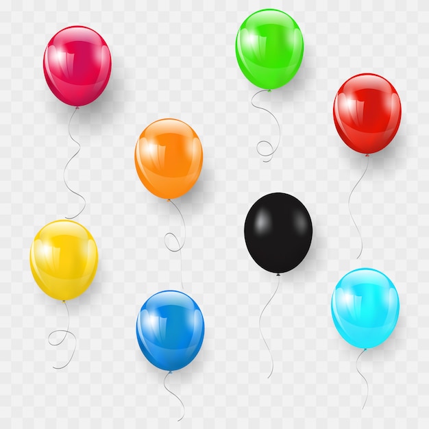 Establecer globos aislados. Bandera fiesta de celebración.