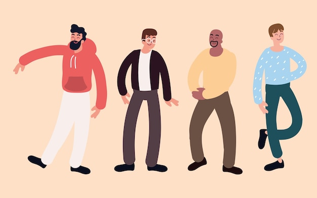 Establecer hombres de diferente edad