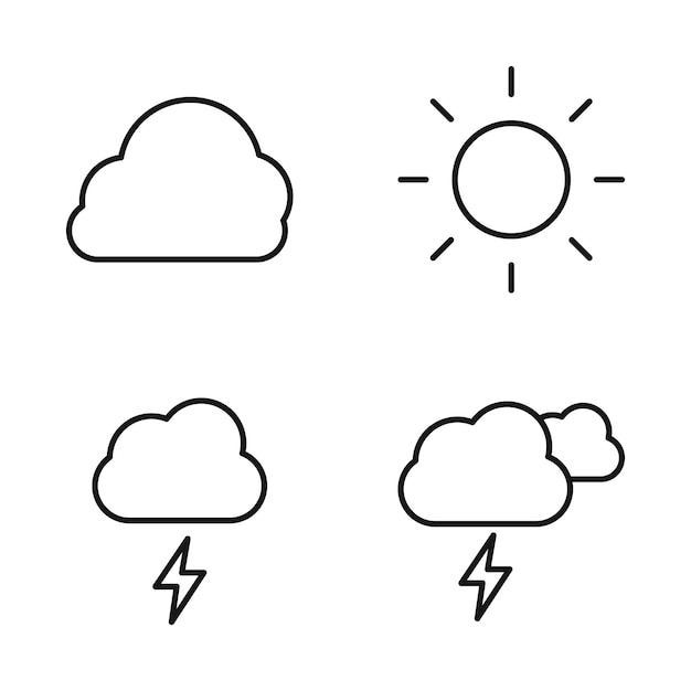 Establecer un icono editable de la ilustración vectorial del tiempo aislada en un fondo blanco utilizando el sitio web de presentación o la aplicación móvil