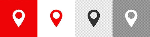 Establecer icono de pin de mapa en estilo plano vector de puntero gps de botón