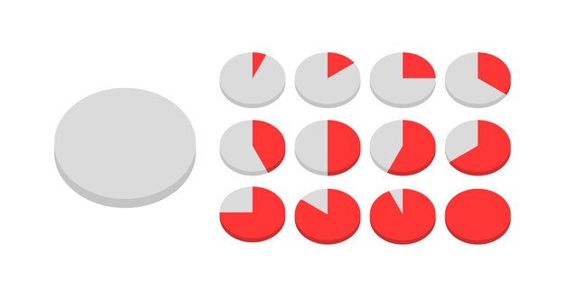 Establecer íconos de gráfico Íconos de nivel de relleno Estilo plano Íconos vectoriales