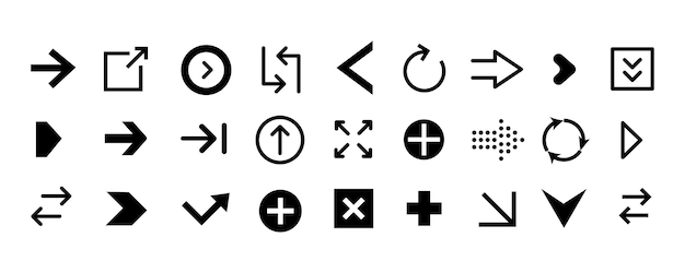 Establecer iconos Icono de flecha Colección de vectores de flecha Flecha Cursor Flechas simples modernas Ilustración vectorial
