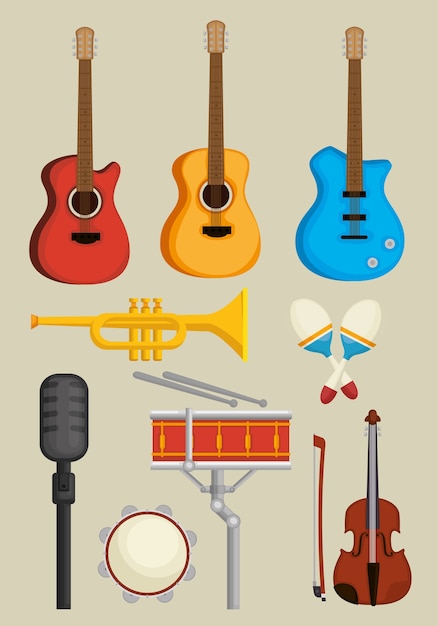 establecer iconos de instrumentos musicales