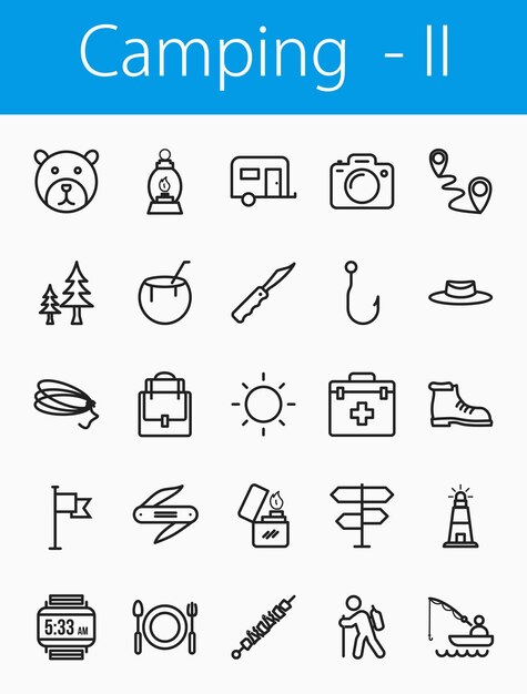 Establecer los iconos de la línea de acampada