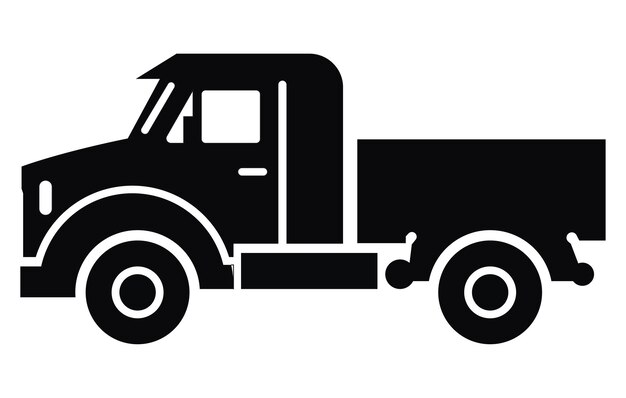 Establecer iconos de línea de camionesVector Heavy Truck Vector camión remolque ilustrador