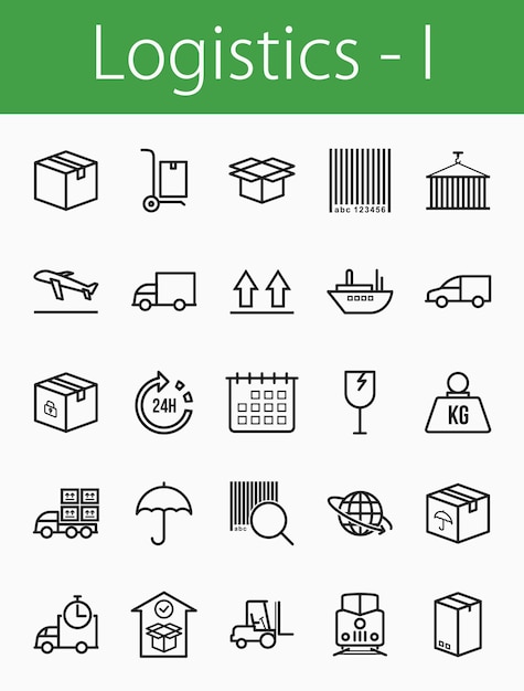 Establecer iconos de línea de logística