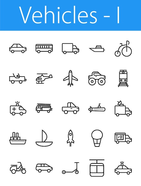 Establecer iconos de línea de vehículos