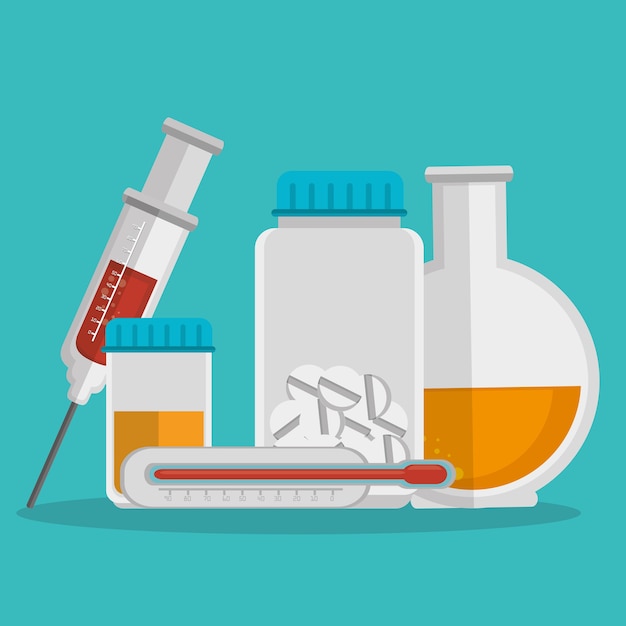 establecer iconos médicos aislados ilustración vectorial diseño
