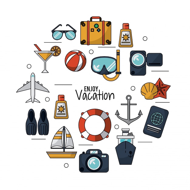 Establecer iconos para viajar y vacaciones