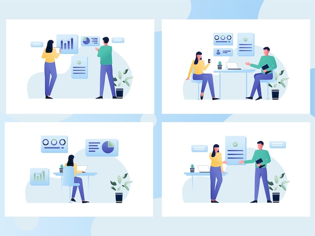 Establecer la ilustración de un concepto de análisis de datos de comprobación de personas