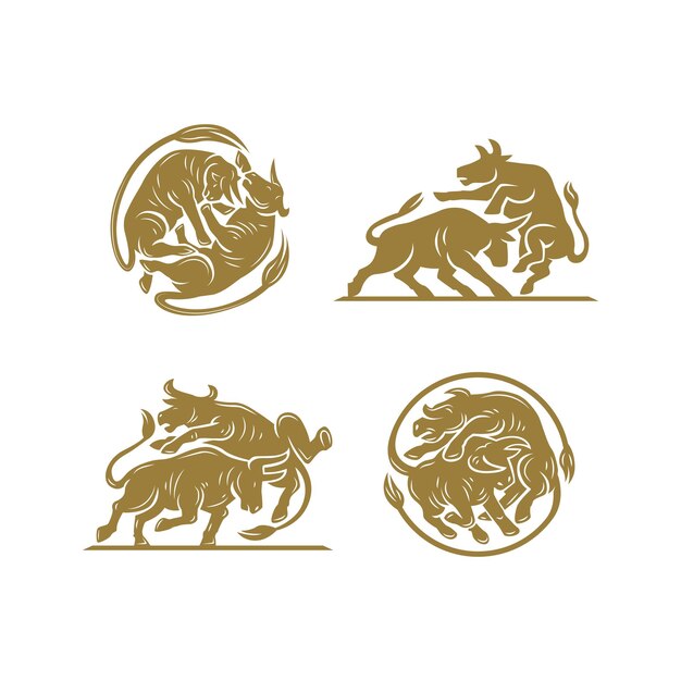 Establecer ilustración de vector de corridas de toros
