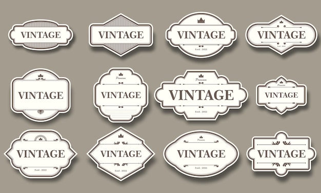 Establecer ilustración de vector de marco vintage