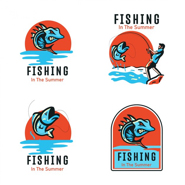 Establecer insignia de logotipo de pesca