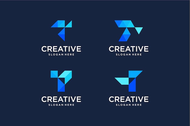ESTABLECER LETRA T LOGOTIPO MONOGRAMA DIGITAL PIXEL EDITABLE