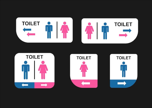 Vector establecer letreros de baño letrero de baño