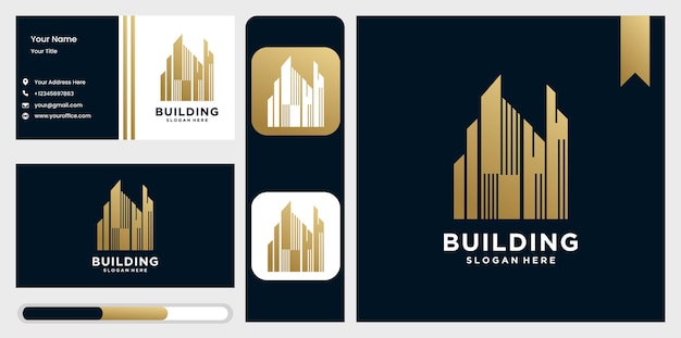 Establecer el logotipo de la casa de Buiding Architect creativo, de diseño arquitectónico y construcción