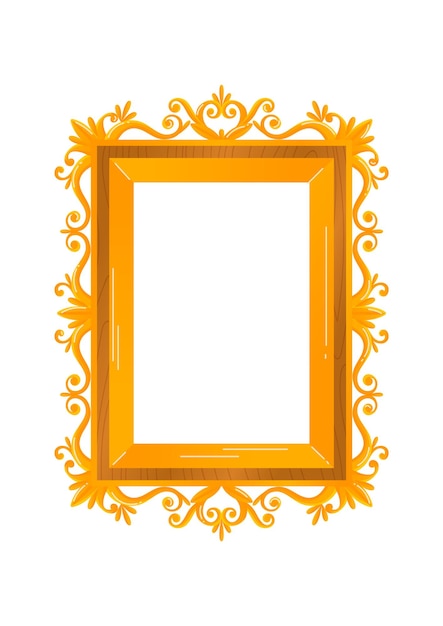 Establecer marcos de oro vintage decoración de imagen elegante vector de estilo de dibujos animados de aspecto adornado lujoso