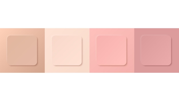 Establecer moldes cuadrados para la vista superior de un producto cosmético Fondo abstracto geométrico en colores rosa pastel