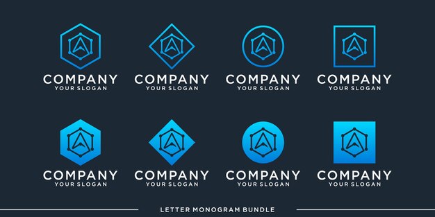 establecer monograma una plantilla de diseño de logotipo