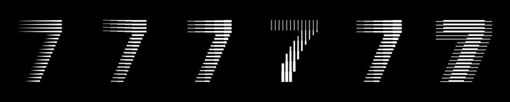 Vector establecer números siete 7 líneas de logotipo ilustración de vector de arte moderno abstracto