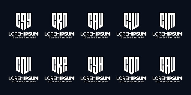 Establecer paquete letra e diseño de logotipo