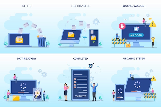 Establecer paquete tecnología digital eliminar transferencia de archivos cuenta bloqueada recuperación de datos sistema de actualización completado