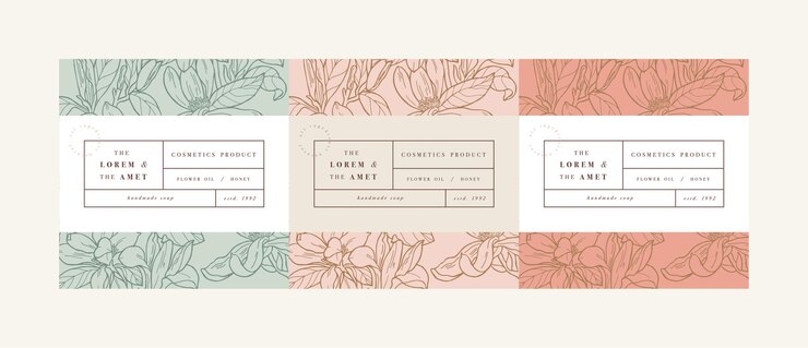 establecer patrones para cosméticos con diseño de plantilla de etiqueta