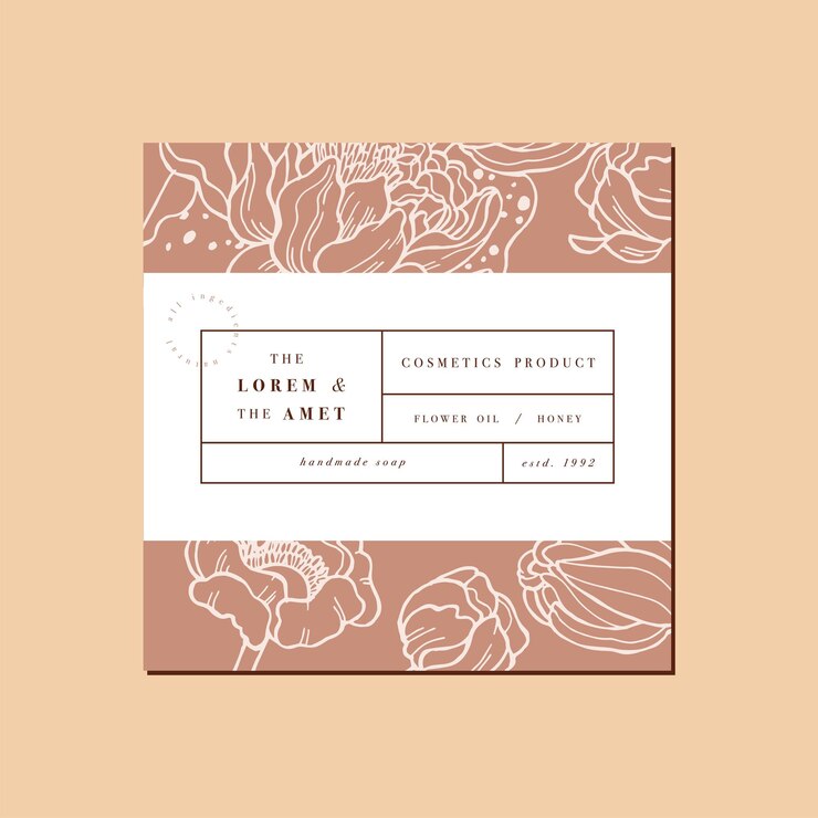 establecer patrones para cosméticos con diseño de plantilla de etiqueta.